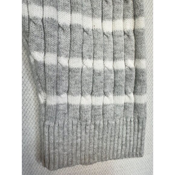 Croft & Barrow Womens Cable Knit Sweater XL Pink & Gray Striped - Picture 8 of 10